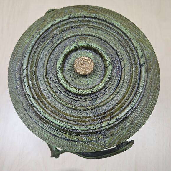 Vintage MCM 1960s Faux Wood Ice Bucket Cooler Barware Green Grapes w Handle - Picture 6 of 8